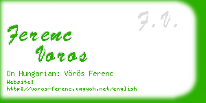 ferenc voros business card