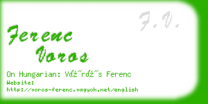 ferenc voros business card